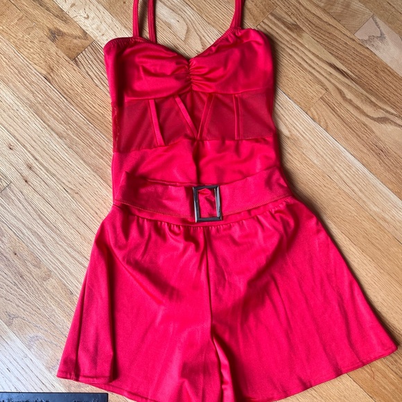 kelle Other - Kelle Red Dance costume- leotard/shorts, adult small